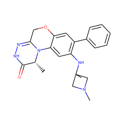 C[C@@H]1C(=O)NN=C2COc3cc(-c4ccccc4)c(NC4(C)CN(C)C4)cc3N21 ZINC000209550453