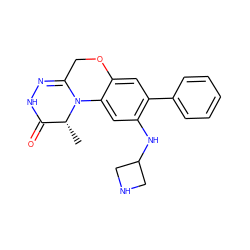 C[C@@H]1C(=O)NN=C2COc3cc(-c4ccccc4)c(NC4CNC4)cc3N21 ZINC000145667257