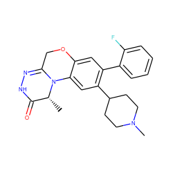 C[C@@H]1C(=O)NN=C2COc3cc(-c4ccccc4F)c(C4CCN(C)CC4)cc3N21 ZINC000217621705