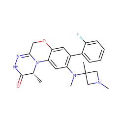 C[C@@H]1C(=O)NN=C2COc3cc(-c4ccccc4F)c(N(C)C4(C)CN(C)C4)cc3N21 ZINC000209543652