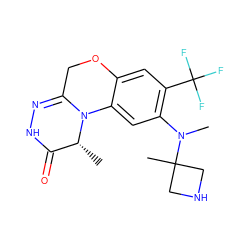 C[C@@H]1C(=O)NN=C2COc3cc(C(F)(F)F)c(N(C)C4(C)CNC4)cc3N21 ZINC000145812786