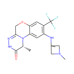 C[C@@H]1C(=O)NN=C2COc3cc(C(F)(F)F)c(NC4(C)CN(C)C4)cc3N21 ZINC000209550357