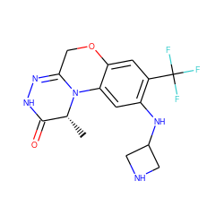 C[C@@H]1C(=O)NN=C2COc3cc(C(F)(F)F)c(NC4CNC4)cc3N21 ZINC000145598003