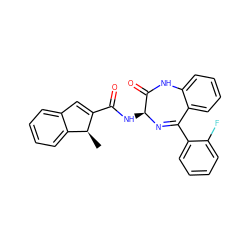 C[C@@H]1C(C(=O)N[C@@H]2N=C(c3ccccc3F)c3ccccc3NC2=O)=Cc2ccccc21 ZINC000013601762