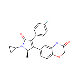 C[C@@H]1C(c2ccc3c(c2)NC(=O)CO3)=C(c2ccc(F)cc2)C(=O)N1C1CC1 ZINC000096283367