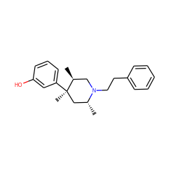 C[C@@H]1C[C@@](C)(c2cccc(O)c2)[C@@H](C)CN1CCc1ccccc1 ZINC000028567997