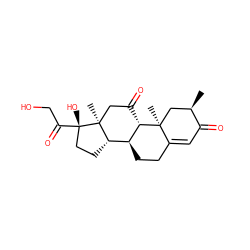 C[C@@H]1C[C@@]2(C)C(=CC1=O)CC[C@H]1[C@@H]3CC[C@](O)(C(=O)CO)[C@@]3(C)CC(=O)[C@@H]12 ZINC000004915785