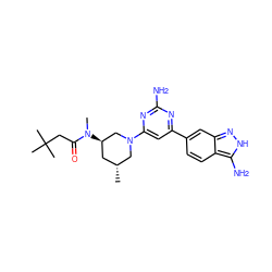 C[C@@H]1C[C@@H](N(C)C(=O)CC(C)(C)C)CN(c2cc(-c3ccc4c(N)[nH]nc4c3)nc(N)n2)C1 ZINC000071316969