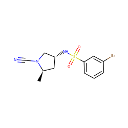 C[C@@H]1C[C@@H](NS(=O)(=O)c2cccc(Br)c2)CN1C#N ZINC000066099244