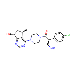 C[C@@H]1C[C@@H](O)c2ncnc(N3CCN(C(=O)[C@H](CN)c4ccc(Cl)cc4)CC3)c21 ZINC000095573345