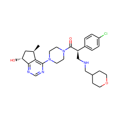 C[C@@H]1C[C@@H](O)c2ncnc(N3CCN(C(=O)[C@H](CNCC4CCOCC4)c4ccc(Cl)cc4)CC3)c21 ZINC000095573430