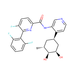 C[C@@H]1C[C@@H](c2ccncc2NC(=O)c2ccc(F)c(-c3c(F)cccc3F)n2)C[C@@H](O)[C@H]1O ZINC000168120718