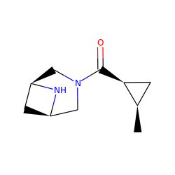 C[C@@H]1C[C@@H]1C(=O)N1C[C@@H]2C[C@H](C1)N2 ZINC000143473117