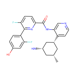 C[C@@H]1C[C@H](N)C[C@H](c2ccncc2NC(=O)c2ccc(F)c(-c3ccc(O)cc3F)n2)C1 ZINC000168387716