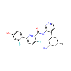 C[C@@H]1C[C@H](N)C[C@H](c2ccncc2NC(=O)c2nc(-c3ccc(O)cc3F)ccc2F)C1 ZINC000139627281