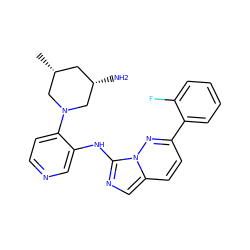 C[C@@H]1C[C@H](N)CN(c2ccncc2Nc2ncc3ccc(-c4ccccc4F)nn23)C1 ZINC000142901243