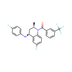 C[C@@H]1C[C@H](Nc2ccc(F)cc2)c2cc(F)ccc2N1C(=O)c1cccc(C(F)(F)F)c1 ZINC000013490212