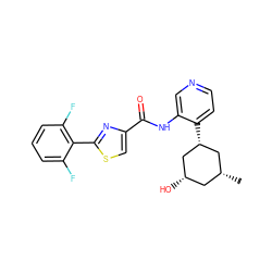 C[C@@H]1C[C@H](O)C[C@H](c2ccncc2NC(=O)c2csc(-c3c(F)cccc3F)n2)C1 ZINC000169706514