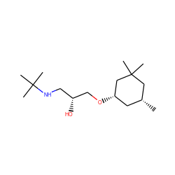 C[C@@H]1C[C@H](OC[C@H](O)CNC(C)(C)C)CC(C)(C)C1 ZINC000005093544