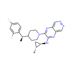 C[C@@H]1C[C@H]1Nc1nc2cnncc2nc1N1CCC([C@@H](F)c2ccc(F)cc2F)CC1 ZINC000144542082