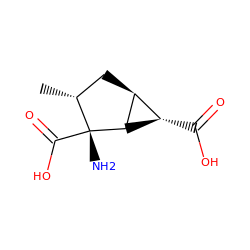 C[C@@H]1C[C@H]2[C@H](C(=O)O)[C@H]2[C@]1(N)C(=O)O ZINC000013644416