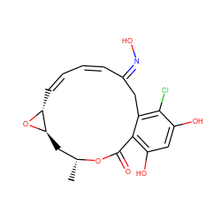 C[C@@H]1C[C@H]2O[C@@H]2/C=C\C=C\C(=N/O)Cc2c(Cl)c(O)cc(O)c2C(=O)O1 ZINC000013521632