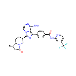 C[C@@H]1CC(=O)N2C[C@H](c3nc(-c4ccc(C(=O)Nc5cc(C(F)(F)F)ccn5)cc4)c4c(N)nccn34)CC[C@@H]12 ZINC000145697389