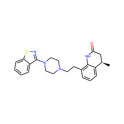 C[C@@H]1CC(=O)Nc2c(CCN3CCN(c4nsc5ccccc45)CC3)cccc21 ZINC000028527238