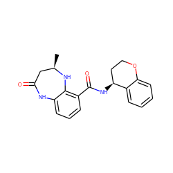 C[C@@H]1CC(=O)Nc2cccc(C(=O)N[C@H]3CCOc4ccccc43)c2N1 ZINC000653857961