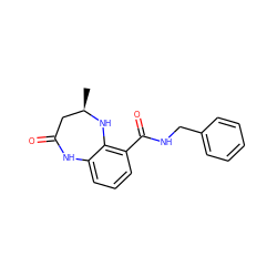 C[C@@H]1CC(=O)Nc2cccc(C(=O)NCc3ccccc3)c2N1 ZINC000584904752