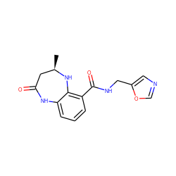 C[C@@H]1CC(=O)Nc2cccc(C(=O)NCc3cnco3)c2N1 ZINC000653873377