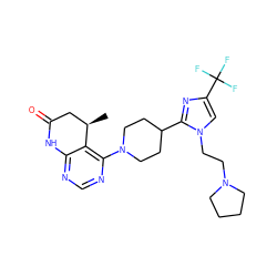 C[C@@H]1CC(=O)Nc2ncnc(N3CCC(c4nc(C(F)(F)F)cn4CCN4CCCC4)CC3)c21 ZINC000068267279