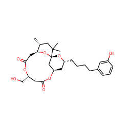 C[C@@H]1CC(C)(C)[C@@]23C[C@@H](C[C@@H](CCCCc4cccc(O)c4)O2)OC(=O)C[C@H](CO)OC(=O)C[C@@H]1O3 ZINC000095560084