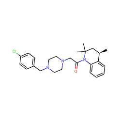 C[C@@H]1CC(C)(C)N(C(=O)CN2CCN(Cc3ccc(Cl)cc3)CC2)c2ccccc21 ZINC000022941330