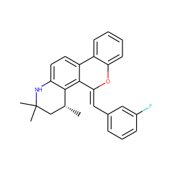 C[C@@H]1CC(C)(C)Nc2ccc3c(c21)/C(=C/c1cccc(F)c1)Oc1ccccc1-3 ZINC000029243585