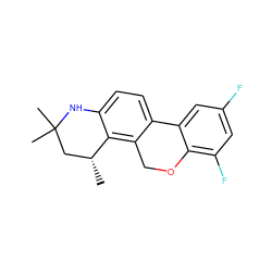 C[C@@H]1CC(C)(C)Nc2ccc3c(c21)COc1c(F)cc(F)cc1-3 ZINC000013490457