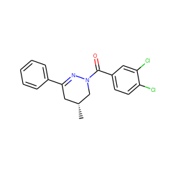 C[C@@H]1CC(c2ccccc2)=NN(C(=O)c2ccc(Cl)c(Cl)c2)C1 ZINC000000018028