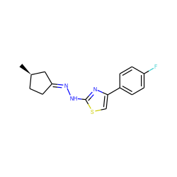 C[C@@H]1CC/C(=N\Nc2nc(-c3ccc(F)cc3)cs2)C1 ZINC000169343931