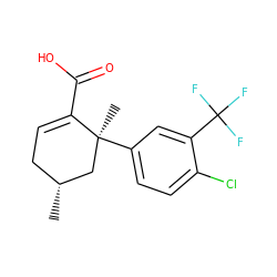 C[C@@H]1CC=C(C(=O)O)[C@@](C)(c2ccc(Cl)c(C(F)(F)F)c2)C1 ZINC000072316316