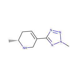 C[C@@H]1CC=C(c2nnn(C)n2)CN1 ZINC000013739791