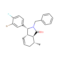 C[C@@H]1CC=C[C@H]2[C@H]1C(=O)N(Cc1ccccc1)[C@H]2c1ccc(F)c(Br)c1 ZINC000013661957