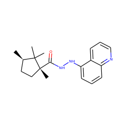 C[C@@H]1CC[C@@](C)(C(=O)NNc2cccc3ncccc23)C1(C)C ZINC000040835127