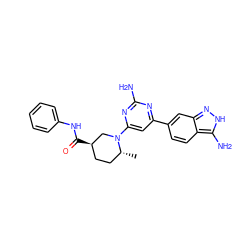 C[C@@H]1CC[C@@H](C(=O)Nc2ccccc2)CN1c1cc(-c2ccc3c(N)[nH]nc3c2)nc(N)n1 ZINC000071296699