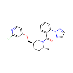 C[C@@H]1CC[C@@H](COc2ccnc(Cl)c2)CN1C(=O)c1ccccc1-n1nccn1 ZINC000096175606