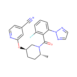 C[C@@H]1CC[C@@H](Oc2cc(C#N)ccn2)CN1C(=O)c1c(F)cccc1-n1nccn1 ZINC000096167297