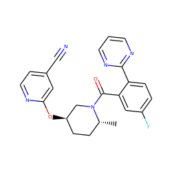 C[C@@H]1CC[C@@H](Oc2cc(C#N)ccn2)CN1C(=O)c1cc(F)ccc1-c1ncccn1 ZINC000096167310