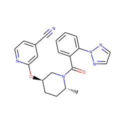 C[C@@H]1CC[C@@H](Oc2cc(C#N)ccn2)CN1C(=O)c1ccccc1-n1nccn1 ZINC000096167312