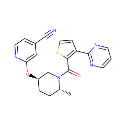 C[C@@H]1CC[C@@H](Oc2cc(C#N)ccn2)CN1C(=O)c1sccc1-c1ncccn1 ZINC000096167306