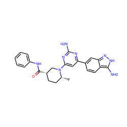 C[C@@H]1CC[C@H](C(=O)Nc2ccccc2)CN1c1cc(-c2ccc3c(N)[nH]nc3c2)nc(N)n1 ZINC000064502325