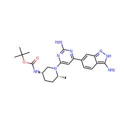 C[C@@H]1CC[C@H](NC(=O)OC(C)(C)C)CN1c1cc(-c2ccc3c(N)[nH]nc3c2)nc(N)n1 ZINC000071317684